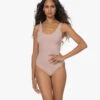 Wolford Ribjersey String Body - Powder Pink