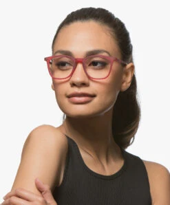 Izipizi Reading #E Leesbril - Red Crystal -Modewinkel 180424 izipizi e leesbril trapezium montuur red crystal 02