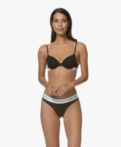 Calvin Klein Modern Cotton String - Zwart -Modewinkel 190814 Calvin Klein Thong Black 111
