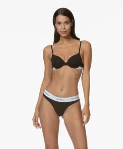 Calvin Klein Modern Cotton String - Zwart -Modewinkel 190814 Calvin Klein Thong Black 91