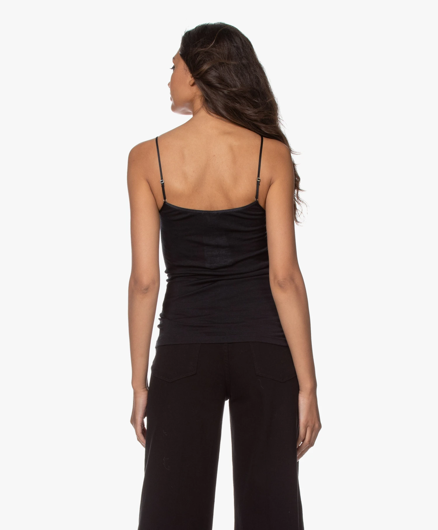 Hanro Wol-Zijde Spaghettitop - Zwart 6 Hanro Wol-Zijde Spaghettitop - Zwart - Afbeelding 4