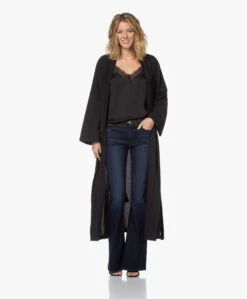 Hammam34 The Pheasant Lange Katoenen Kimono - Zwart -Modewinkel 201119 60d36e67 061a 4410 9145 1ed4d58cf2cd