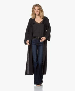 Hammam34 The Pheasant Lange Katoenen Kimono - Zwart -Modewinkel 201119 aad59c14 d34a 48f2 b2e2 30cdc30e7dbc