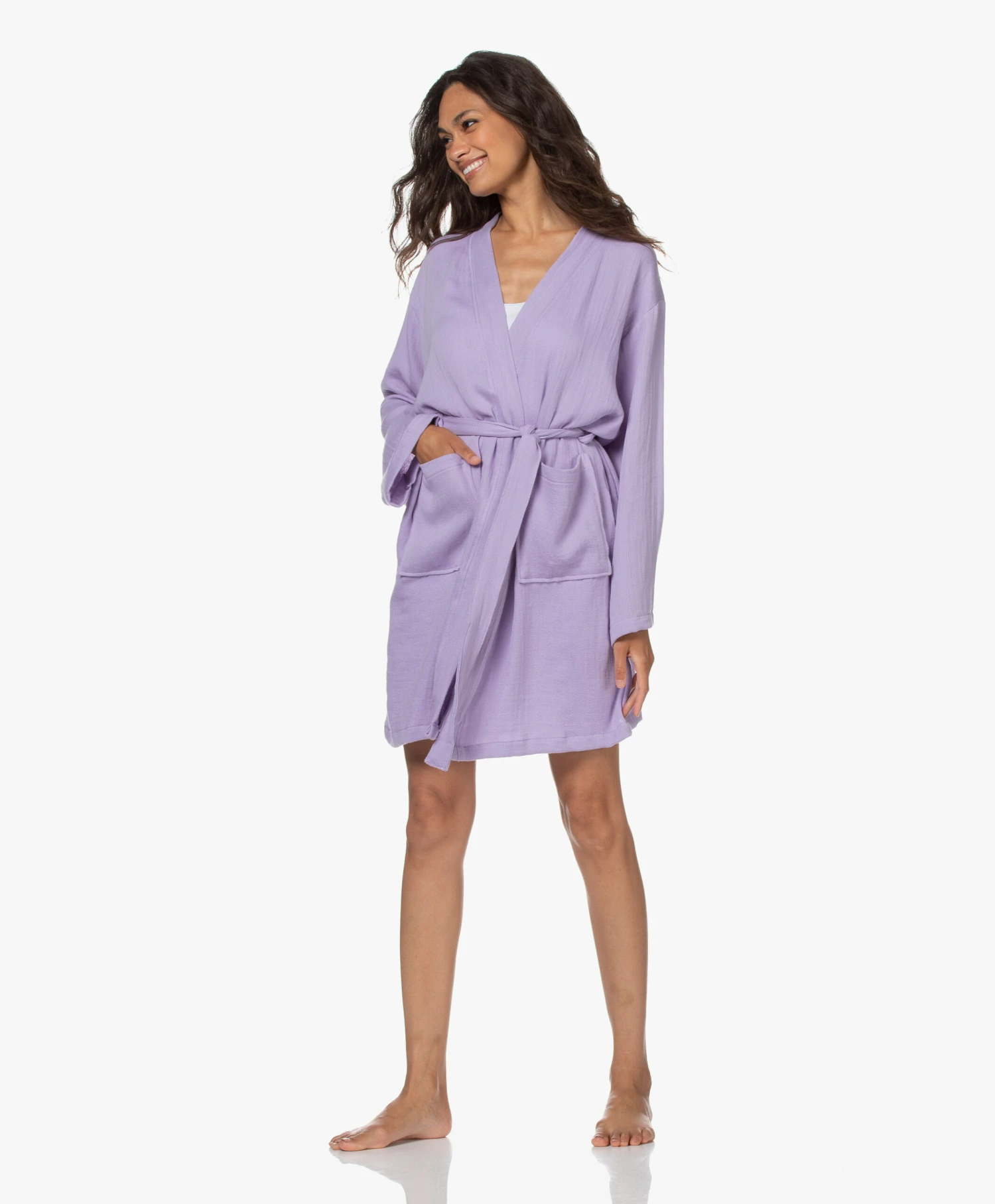 Hammam34 The Flower Geborduurde Katoenen Kimono - Lila 7 Hammam34 The Flower Geborduurde Katoenen Kimono - Lila - Afbeelding 5