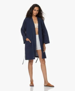 Hammam34 Cranes Geborduurde Katoenen Kimono - Navy -Modewinkel 210715 95eb576f 2f40 4093 a0b5 4097bac33aba