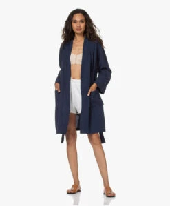 Hammam34 Cranes Geborduurde Katoenen Kimono - Navy -Modewinkel 210715 e9940039 a36c 4092 b907 b9daba11ef4d