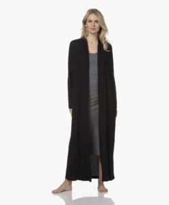 Skin Kathryn Pima Katoenen Jersey Badjas - Zwart -Modewinkel 211102 02586a2d 5f44 4ed3 8767 c86226e43d68