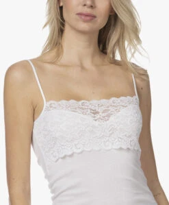 Hanro Katoenen Moments Spaghetti Top - Wit -Modewinkel 211102 5c21a03d 1ba0 4465 875d 3bd8e51b00bb