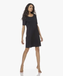 Hanro Cotton Deluxe Jersey Nachthemd - Zwart -Modewinkel 211125 04cc5282 a981 4564 8bf6 8e74a59e5994