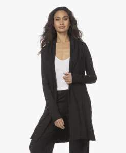 Skin Dubbellaagse Jersey Badjas - Zwart -Modewinkel 211209 15a5058c ccbe 4f47 9130 4c998fa6fafb