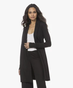 Skin Dubbellaagse Jersey Badjas - Zwart -Modewinkel 211209 94c5deaf b4d3 49e5 bcd7 76befe4415d4