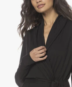 Skin Dubbellaagse Jersey Badjas - Zwart -Modewinkel 211209 fc3e2522 9e79 4b22 8f26 b2848d5da802