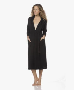 Skin Carina Pima Katoenen Jersey Badjas - Zwart -Modewinkel 211214 b7c6451b 2c0f 4048 98d1 287c6e6078d7