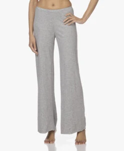 Modewinkel 7 Skin Dubbellaagse Jersey Wijde Pijpen Broek - Grijs Mêlee