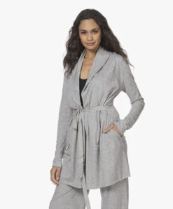 Skin Dubbellaagse Jersey Badjas - Grijs Mêlee