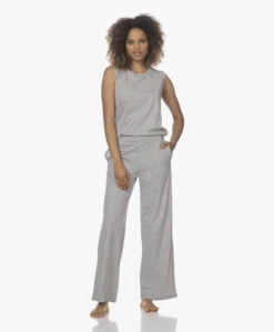 Skin Chistine Katoenen Jersey Broek - Grijs Mêlee -Modewinkel 220316 e65548ae a577 45e3 b90f c6d59f928402