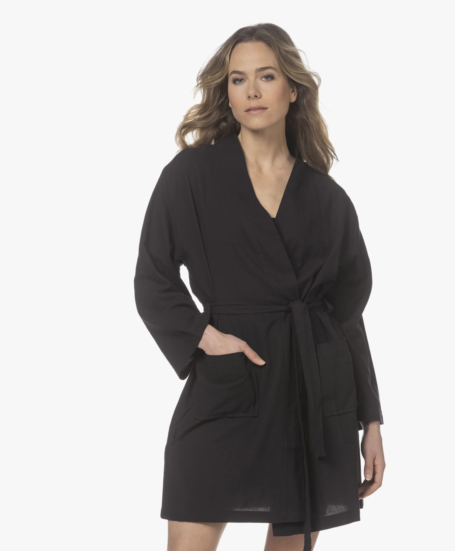 Hammam34 The Pheasant Geborduurde Katoenen Kimono - Zwart 5 Hammam34 The Pheasant Geborduurde Katoenen Kimono - Zwart - Afbeelding 3