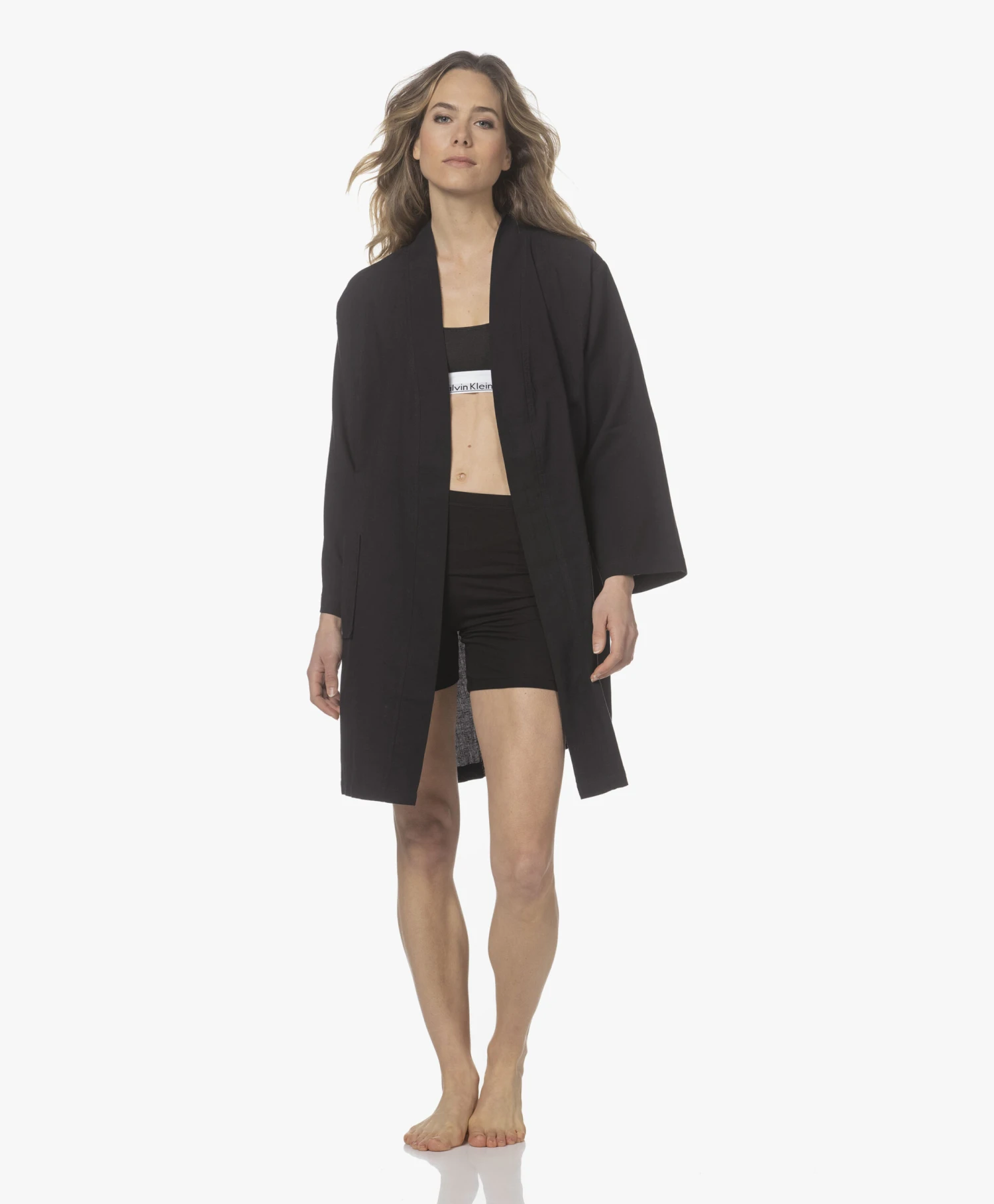 Hammam34 The Pheasant Geborduurde Katoenen Kimono - Zwart 4 Hammam34 The Pheasant Geborduurde Katoenen Kimono - Zwart - Afbeelding 2