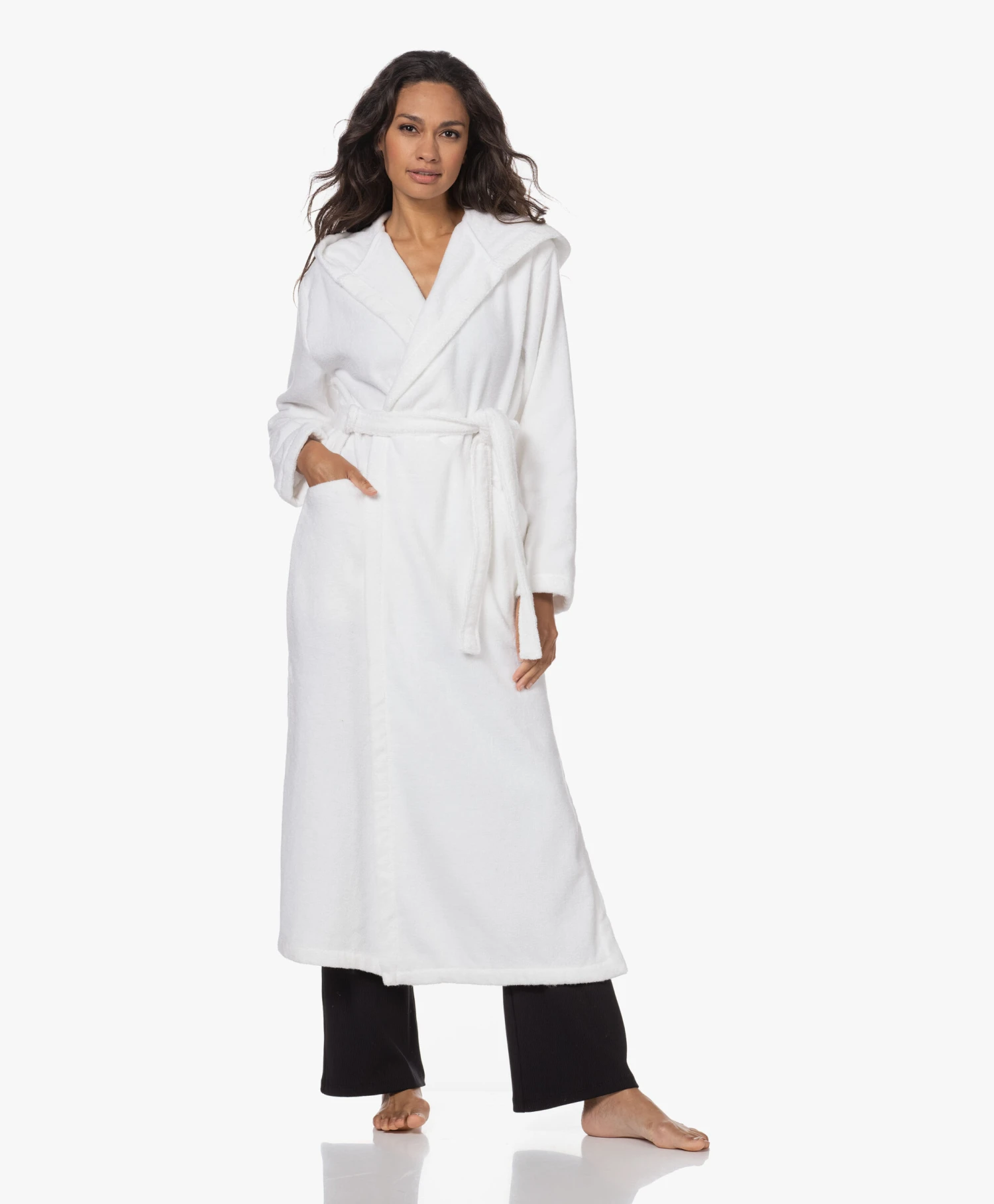 Skin Hamam Spa Badjas Met Capuchon - Wit 8 Skin Hamam Spa Badjas Met Capuchon - Wit - Afbeelding 6