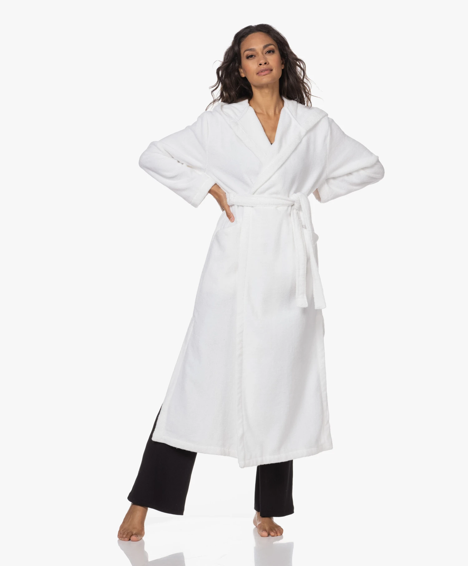 Skin Hamam Spa Badjas Met Capuchon - Wit 11 Skin Hamam Spa Badjas Met Capuchon - Wit - Afbeelding 9