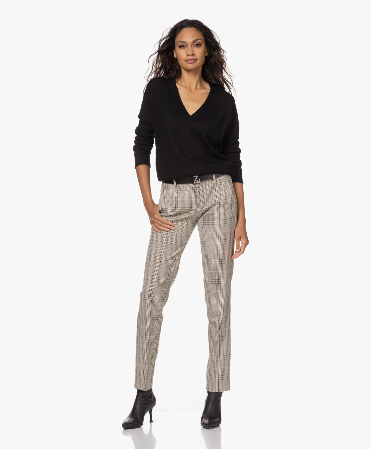 Zadig & Voltaire Zv Initiale Leren Riem Met Strass - Zwart 4 Zadig & Voltaire Zv Initiale Leren Riem Met Strass - Zwart - Afbeelding 2