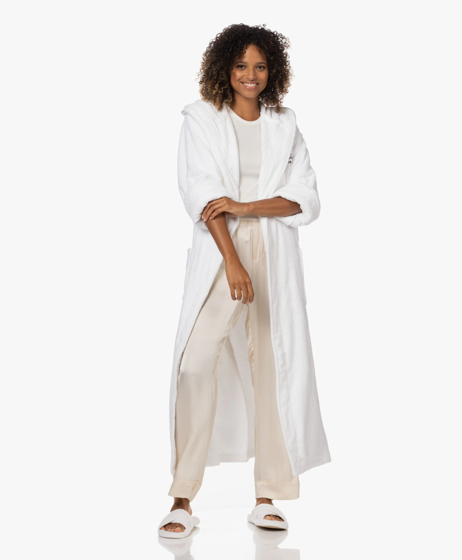 Love Stories Dean French Terry Badjas Met Capuchon - Wit 8 Love Stories Dean French Terry Badjas Met Capuchon - Wit - Afbeelding 6