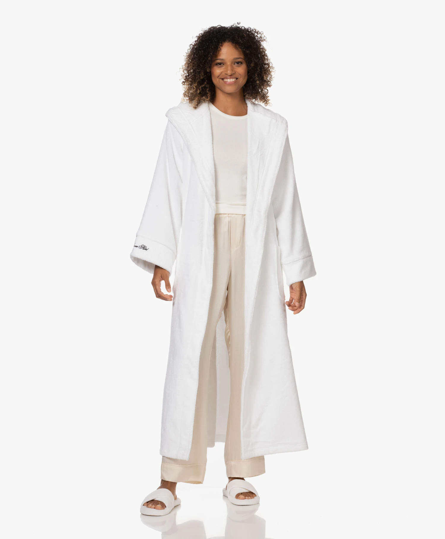 Love Stories Dean French Terry Badjas Met Capuchon - Wit 4 Love Stories Dean French Terry Badjas Met Capuchon - Wit - Afbeelding 2