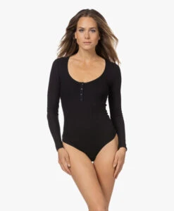 Wolford Henley Stretch-Modal String Body - Zwart