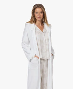 Hanro Robe Selection Enkellange Badjas Met Capuchon - Wit -Modewinkel 221012 8089492b c8cd 4543 b6c2 258614f1c413