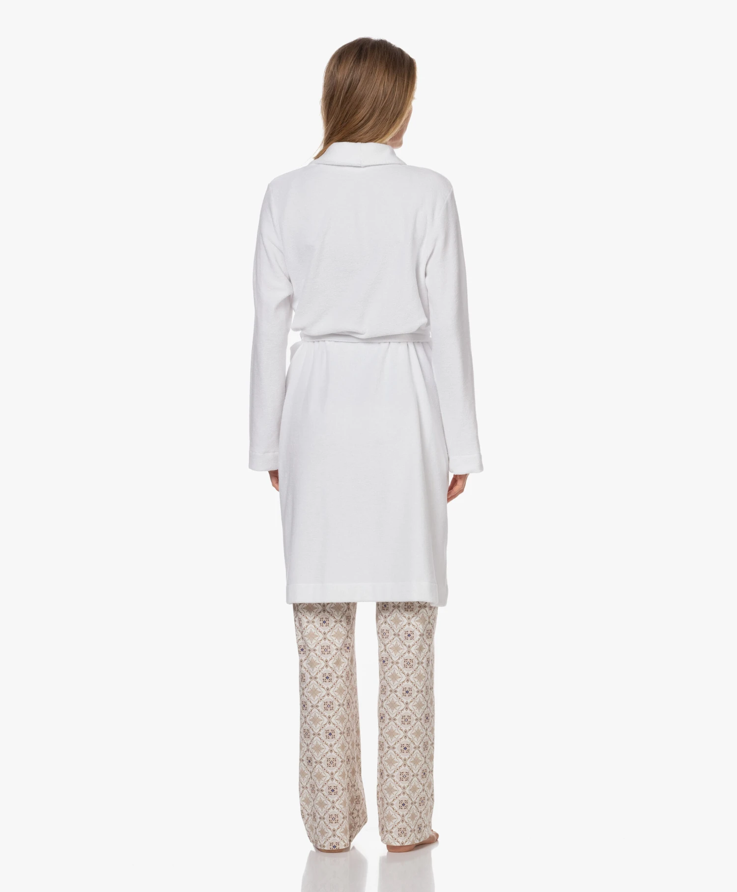 Hanro Robe Selection Fleece Pluche Badjas - Wit 6 Hanro Robe Selection Fleece Pluche Badjas - Wit - Afbeelding 4