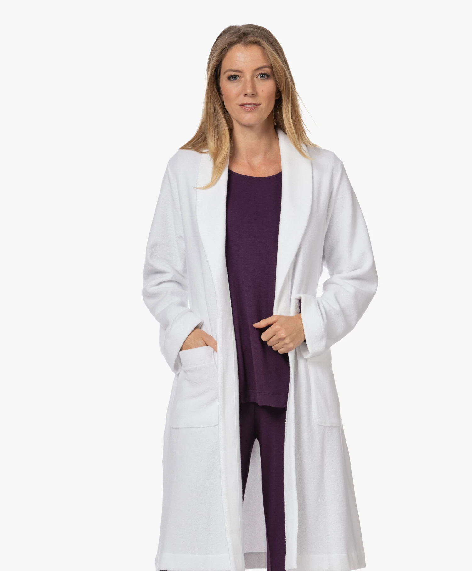 Hanro Robe Selection Fleece Pluche Badjas - Wit 10 Hanro Robe Selection Fleece Pluche Badjas - Wit - Afbeelding 8