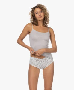 Hanro Ultralight Katoenen Spaghetti Top - Silvery Grey -Modewinkel 230210 1b88da7a d424 448d 9a1d 63564399edb0