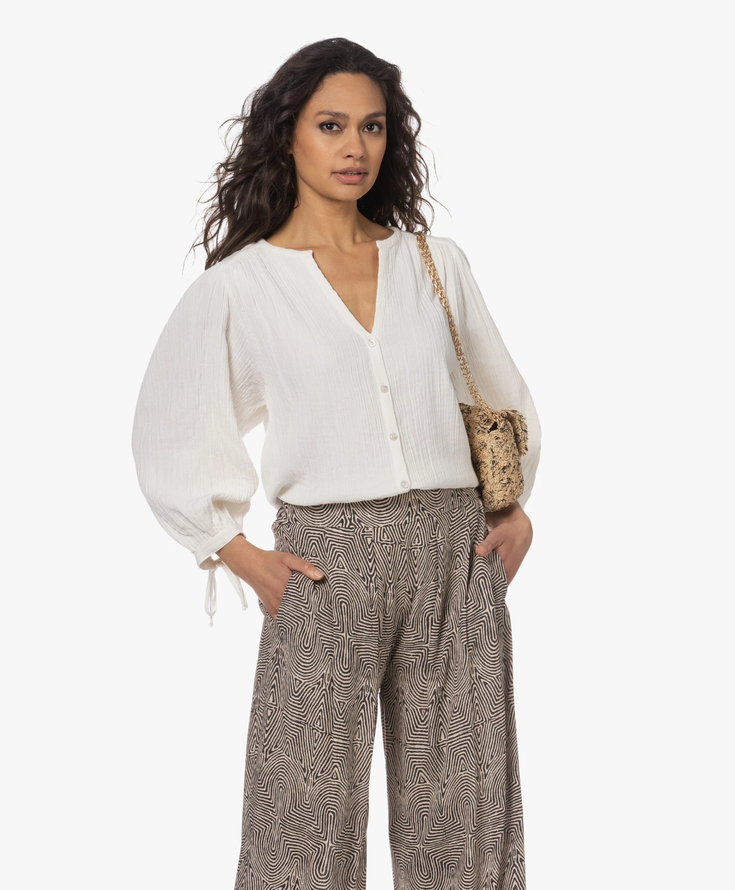 Vanessa Bruno Moon Small Raffia Schoudertas - Beige/Zwart 14 Vanessa Bruno Moon Small Raffia Schoudertas - Beige/Zwart - Afbeelding 12