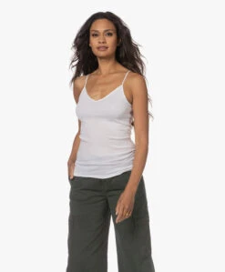 Hanro Cotton Seamless V-Hals Spaghetti Top - Wit -Modewinkel 230713 bb1b2892 4cf9 434c 8b54 97512eafd16e