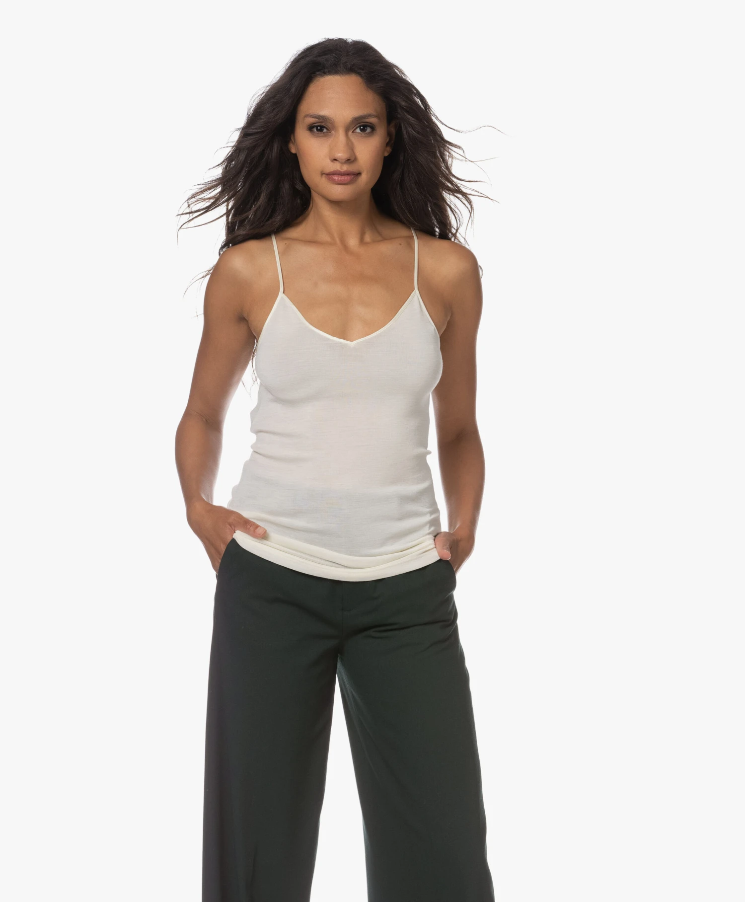 Hanro Wol-Zijde Spaghettitop - Cygne 14 Hanro Wol-Zijde Spaghettitop - Cygne - Afbeelding 12