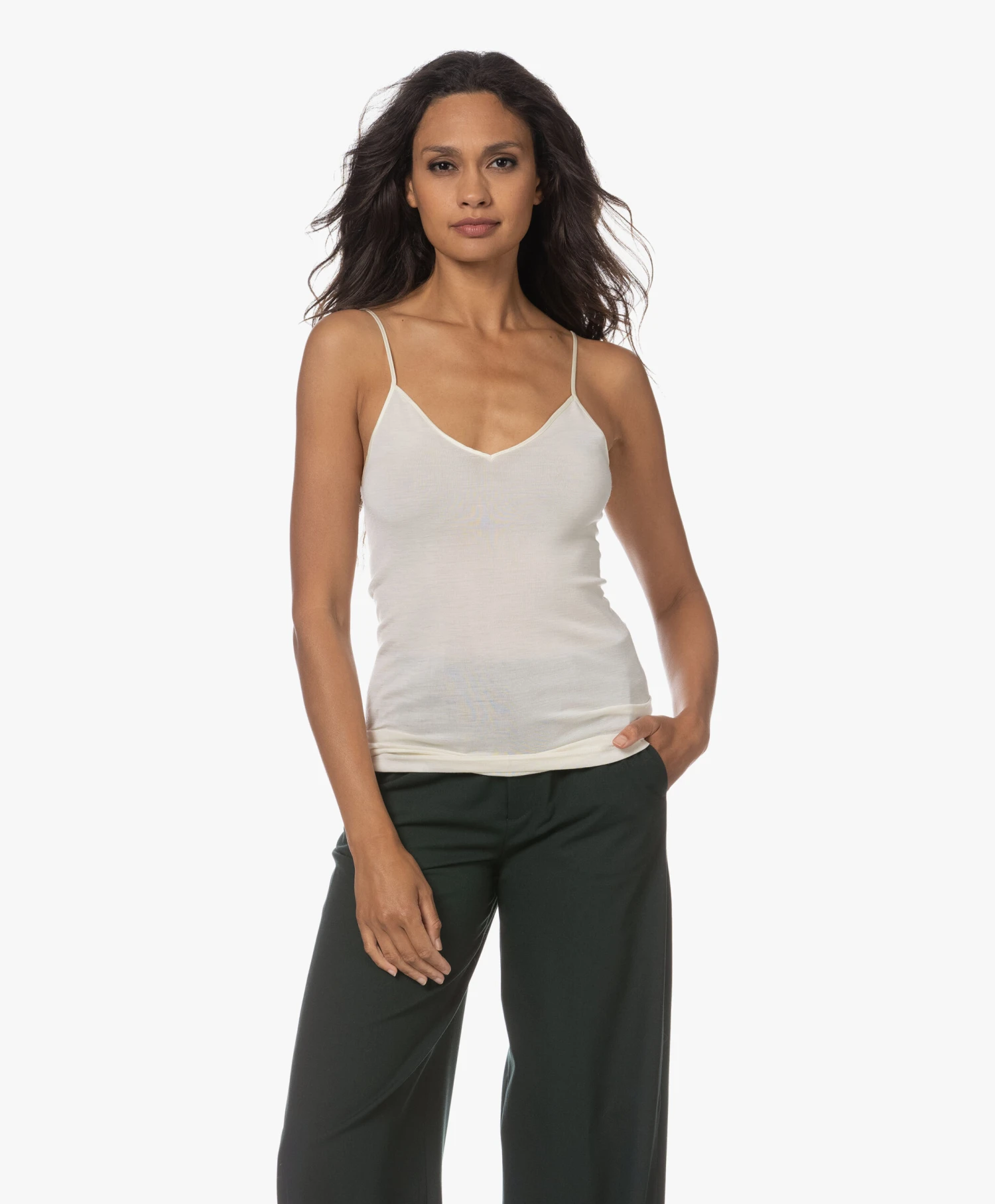 Hanro Wol-Zijde Spaghettitop - Cygne 10 Hanro Wol-Zijde Spaghettitop - Cygne - Afbeelding 8