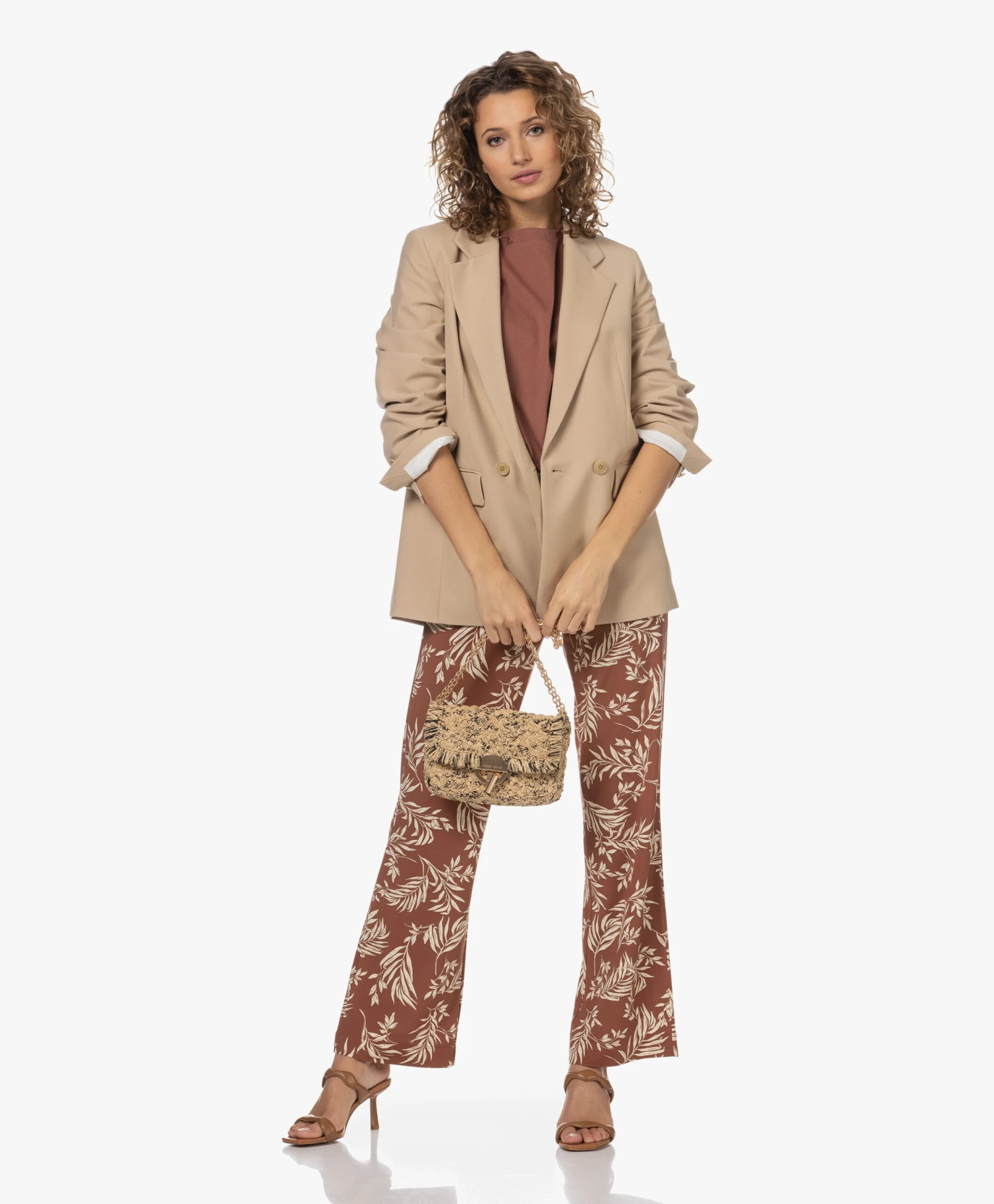 Vanessa Bruno Moon Small Raffia Schoudertas - Beige/Zwart 15 Vanessa Bruno Moon Small Raffia Schoudertas - Beige/Zwart - Afbeelding 13