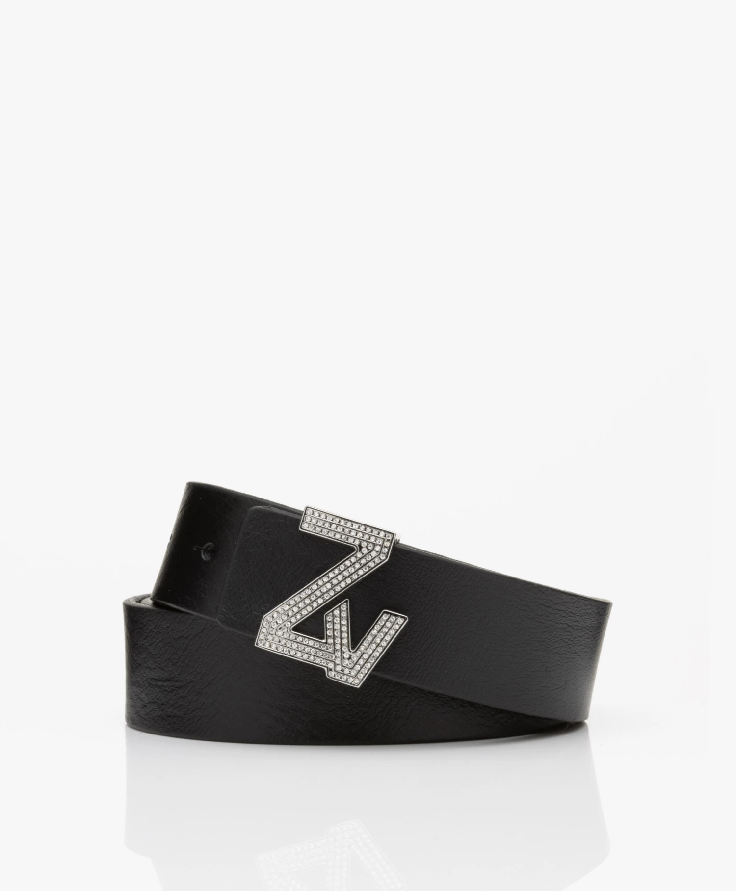 Zadig & Voltaire Zv Initiale Leren Riem Met Strass - Zwart 3 Zadig & Voltaire Zv Initiale Leren Riem Met Strass - Zwart