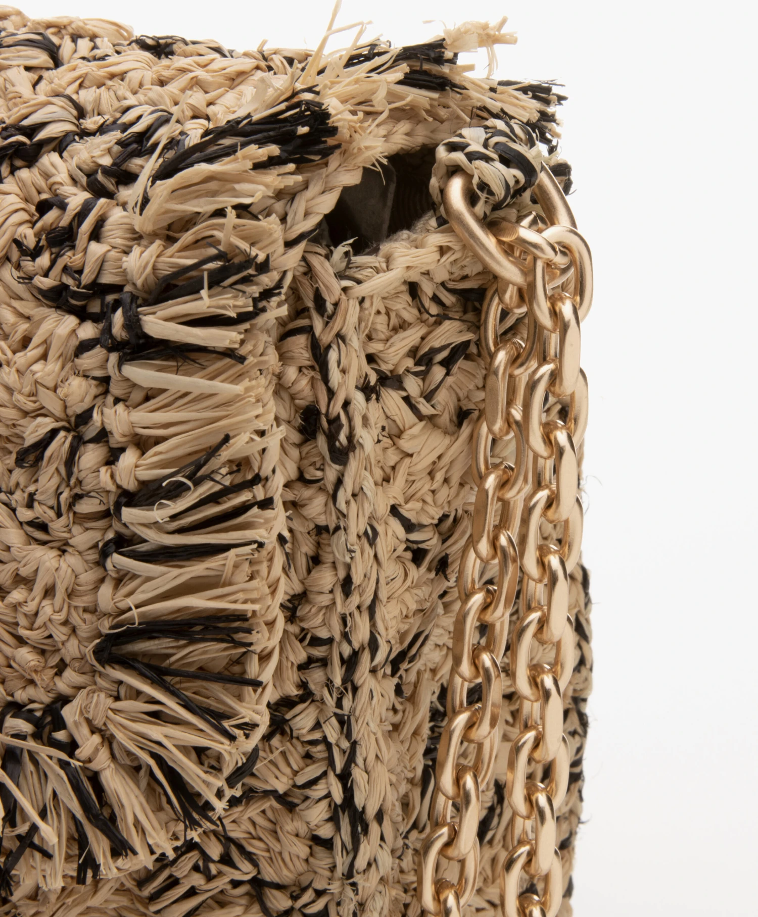 Vanessa Bruno Moon Small Raffia Schoudertas - Beige/Zwart 13 Vanessa Bruno Moon Small Raffia Schoudertas - Beige/Zwart - Afbeelding 11