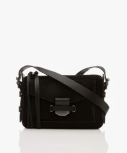 Rag & Bone Small Field Messenger Suède Schoudertas - Zwart