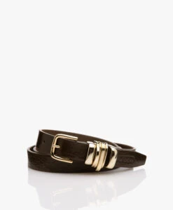 Closed Riem Met Metalen Riemlussen - Brown Sugar