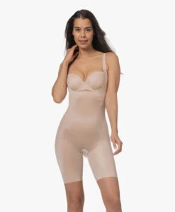 Spanx® Thinstincts 2.0 Open-Bust Mid-Thigh Body - Champagne Beige