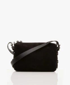 Rag & Bone Small Field Messenger Suède Schoudertas - Zwart -Modewinkel 97c524f3 8b24 4fd2 a2d8 3119bcfe43f7 02