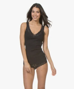 Hanro Lace Delight Top - Zwart -Modewinkel HANRO Lace Delight Top Zwart 25