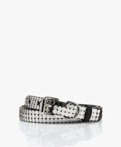 Iro Merkle Leren Riem Met Metalen Details - Zwart/Zilver